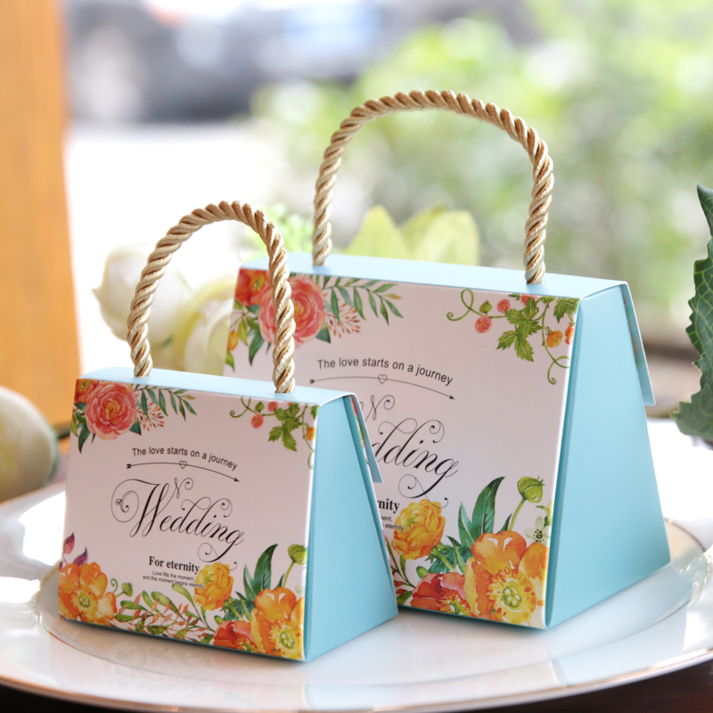 paper bag/lot candy gift boxes wedding party favor with handl