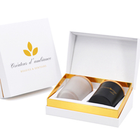 Custom Logo Printed Flip Top Design Paper Cardboard Candle Jar Shipping Box Magnetic Scented Candle Packaging Box Foam Insert