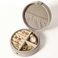Multifunction Small PU Leather Velvet Travel Portable Jewellery Organizer Box Ring Earrings Necklace Jewelry Storage Case Box