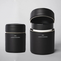 Professional Custom Pu Leather Round Candle Jar And Box Packaging With Custom Logo Wholesale