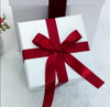 Square Gift Box Custom Logo White Custom with Butterfly Ribbon Gift Packaging Box