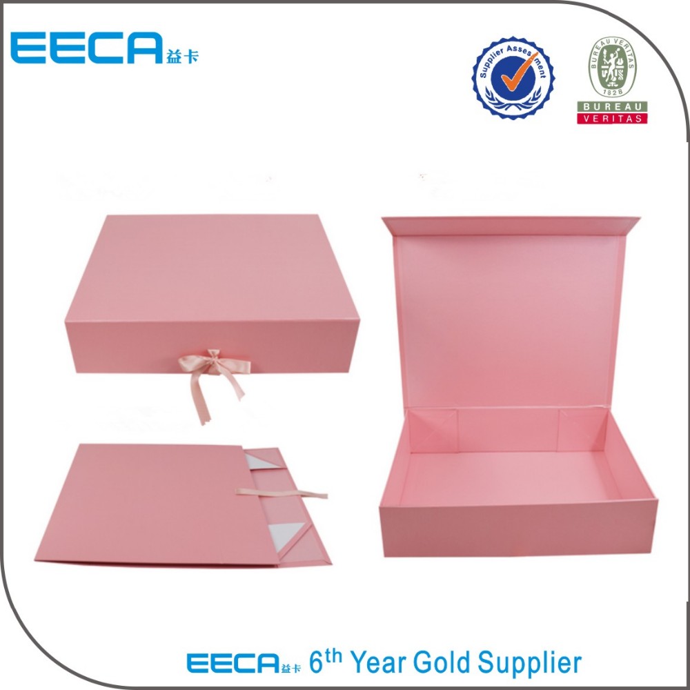 Luxury Water Proof Box with Ribbon /Magnetic Foldable Gift Cardboard Box/ribbon boxes
