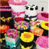 EECA Flower Box Hot Sale High Quality Glossy /Round Flower Box/Matte Laminated Printing Flower Hat Box with Lid And Silk Ribbon in China