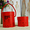 Chinese style mini wedding box/red printed round paper storage gift box with custom logo in EECA Packaging