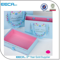 New drawer style packaging box gift packaging/sliding paper drawer box with handle
