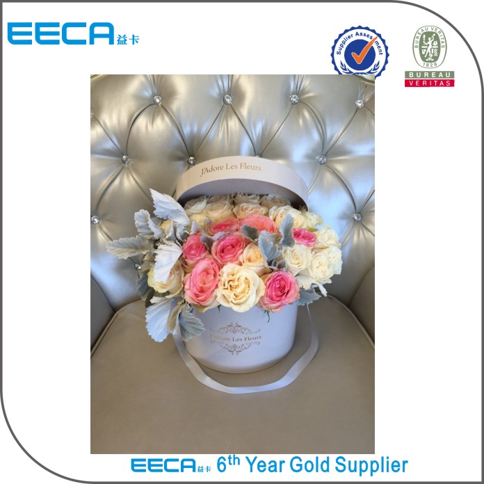 Selling like hotcakes white square flower/rose packing box/round gift box/Cylindrical flower box made in China