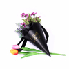 Unique design cardboard black cone flower gift box with ribbon handle/cone flower bouquet box in EECA