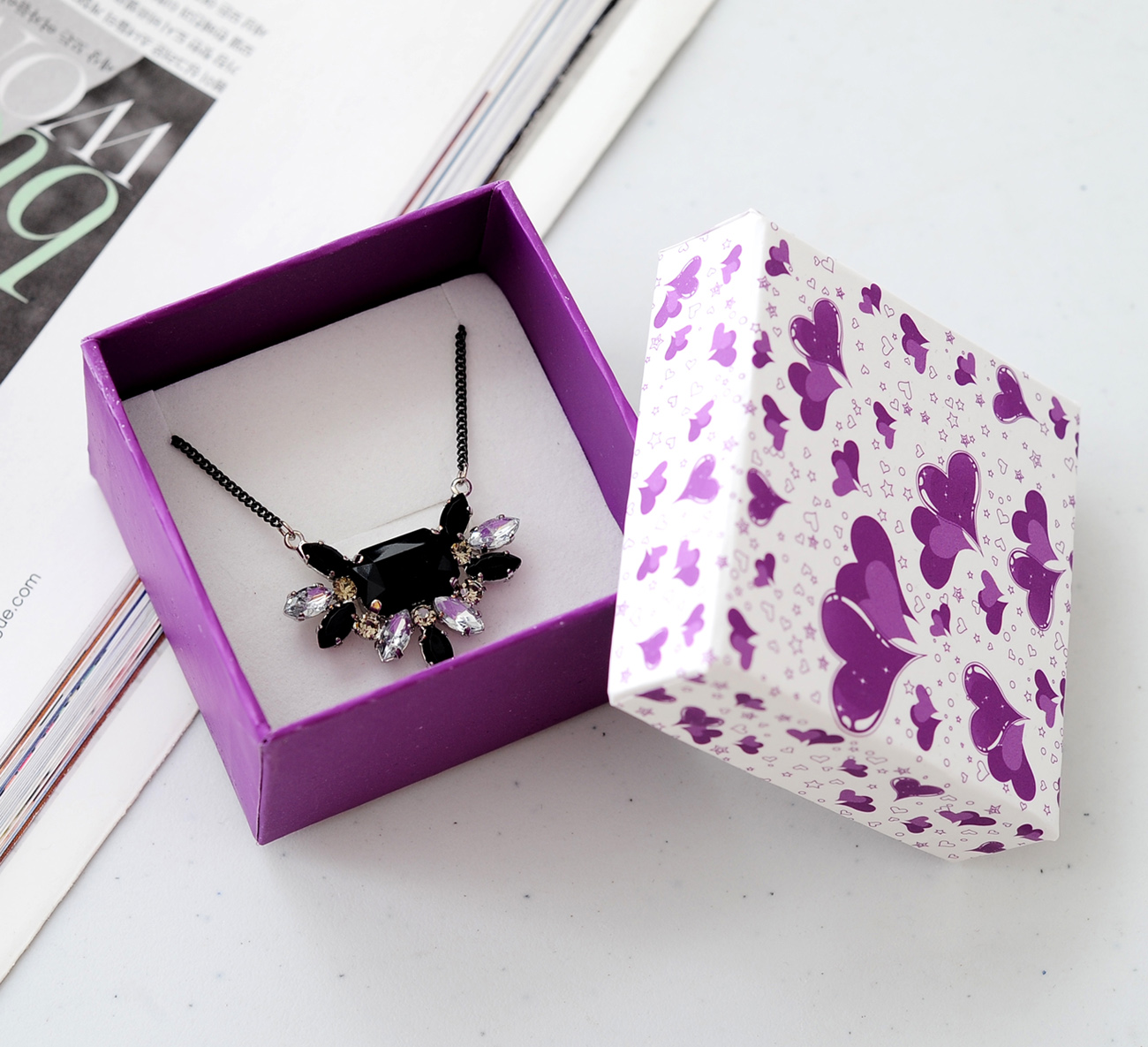 2017 Square Gift Box Custom Fashion Paper Jewelry Box/Jewelry Box Packaging for necklace