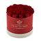 Custom new design round printing "love" flower box,rounded rose box with lid