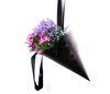 Unique design cardboard black cone flower gift box with ribbon handle/cone flower bouquet box in EECA
