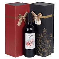 Luxury Handmade Custom Single Cardboard Magnet Wine Packaging Box With Ribbon Good Box Wine/wine Crate