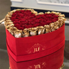 Wholesale Custom High Quality Red Velvet Heart Shaped Flower Bouquet Packaging Box with Foam Insert for Preserved Roses