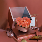 Transparent Acrylic Square Three-dimensional Heart Valentine's Day Surprise Flower Arrangement Gift Box with Drawer
