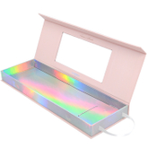 Custom Bundle Pink Luxury Cardboard Wig Hair Extension Gift Packaging Boxes with Ribbon Custom Logo Glod Foil