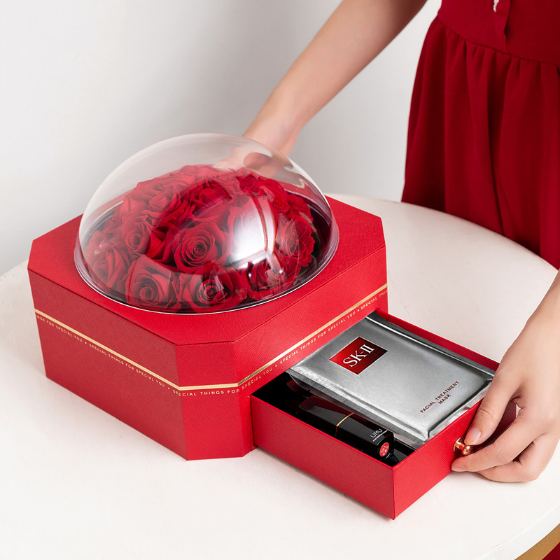 Medium Transparent Acrylic Magic Ball Flower Packaging Box Surprise