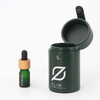 Luxury Round Pu Leather Single 15ml Essential Oil Bottle Gift Packaging Box with Foam Insert And Custom Logo