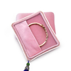 Custom Logo Color Blue Velvet Suede Jewelry Box Luxury Bangle Bracelet Necklace Box Jewellery Packaging Display Box Holder