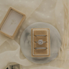 Custom Rectangular Velvet Engagement Wedding 3 Ring Gift Packaging Box Luxury Ring Jewelry Display Boxes