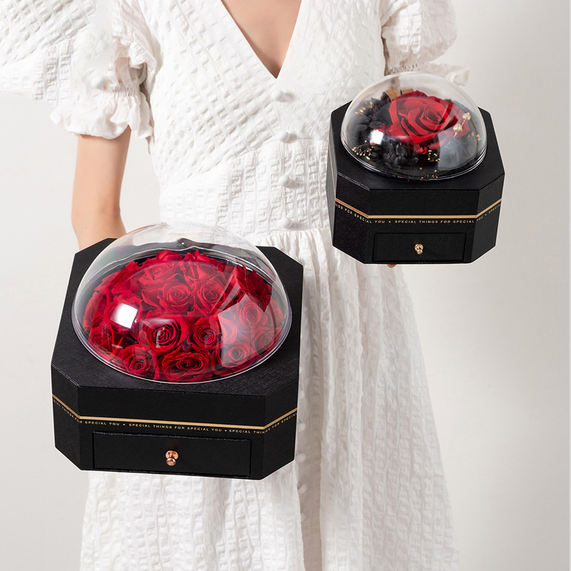 Medium Transparent Acrylic Magic Ball Flower Packaging Box Surprise