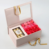15 Years Factory Free Sample Luxury Custom Logo Square Folding Paper Rose Flower Jewelry Packaging Box with Clear Window