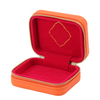 Custom Logo Small Pu Leather Travel Ring Necklace Earring Bracelet Jewelry Storage Packaging Box with Zipper And Pouch