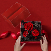 New Transparent Acrylic Lid Square Eternal Rose Flower Chocolate Arrangement Gift Packaging Box Valentine's Day Gift