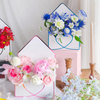 Custom Logo Paper Marble Printing Envelope Shape Preserved Rose Flower Gift Packaging Box for Birthday Valentine's Day