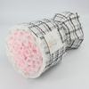 New Arrival Round Fabric Valentine's Day Pink Preserved Rose Flower Bouquet Gift Packaging Box Wholesale