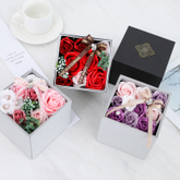 Ins Style Birthday Creative Lipstick Necklace Rose Flower Double Layer Rotating Jewelry Box Soap Flower Gift Packaging Box