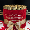 High Quality Custom Suede Gift Flower Hat Boxes Gold Foil Logo Velvet Round Flower Box