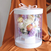 Custom Luxury Transparent Clear PVC Rose Gift Box Round Paper Flower Display Packaging Box with Logo Hand Holding