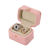 New Arrival Portable Pu Leather Three Slot Ring Packaging Box Travel Ring Earrings Small Jewelry Storage Boxes with Button