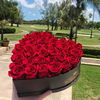 Elegant Custom Valentines Day Handmade Gift Preserved Red Roses Flower Box Packaging Gift Heart Shape Bouquet Flower Box