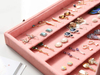 Custom Velvet Clear Lid Earring Organizer Storage Earrings Box Holder Case for Jewelry Display Showcase Stackable Lockable