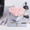 Transparent Acrylic Square Three-dimensional Heart Valentine's Day Surprise Flower Arrangement Gift Box with Drawer